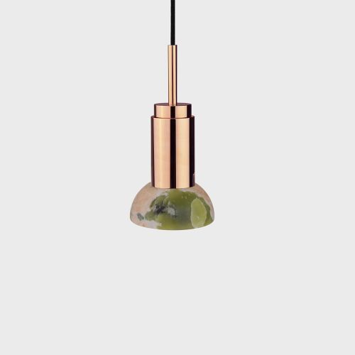 Donya Onyx Moon Hanglamp - Gemixte kap - Gepolijst koper