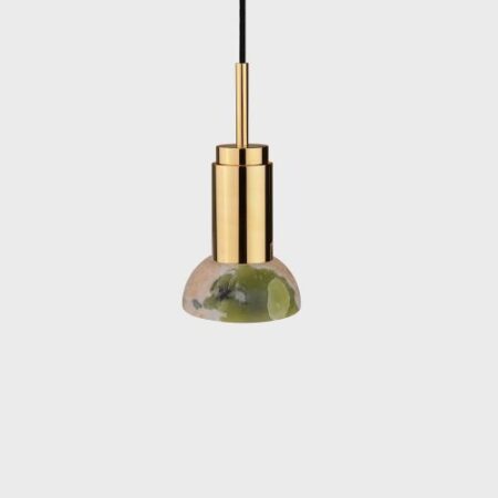 Donya Onyx Moon Hanglamp - Gemixte kap - Gepolijst messing