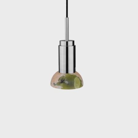 Donya Onyx Moon Hanglamp - Gemixte kap - Gepolijst roestvrij staal
