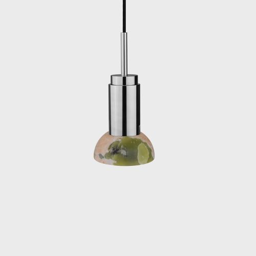 Donya Onyx Moon Hanglamp - Gemixte kap - Gepolijst roestvrij staal