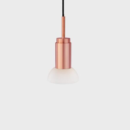Donya Onyx Moon Hanglamp - Witte kap - Geborsteld koper