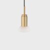 Donya Onyx Moon Hanglamp - Witte kap - Geborsteld messing