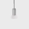 Donya Onyx Moon Hanglamp - Witte kap - Geborsteld roestvrij staal
