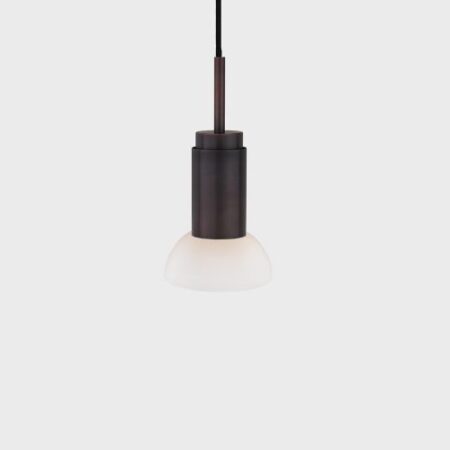 Donya Onyx Moon Hanglamp - Witte kap - Gebruind koper