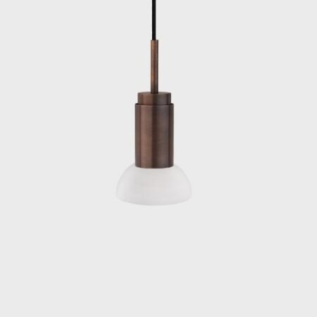 Donya Onyx Moon Hanglamp - Witte kap - Gebruind messing