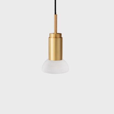 Donya Onyx Moon Hanglamp - Witte kap - Goud PVD