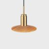 Donya Onyx Solar Hanglamp - Amberkleurige kap - Gepolijst messing