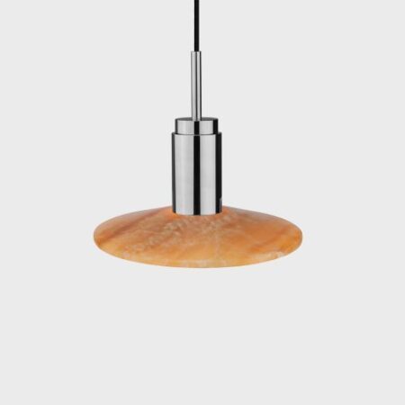 Donya Onyx Solar Hanglamp - Amberkleurige kap - Gepolijst roestvrij staal