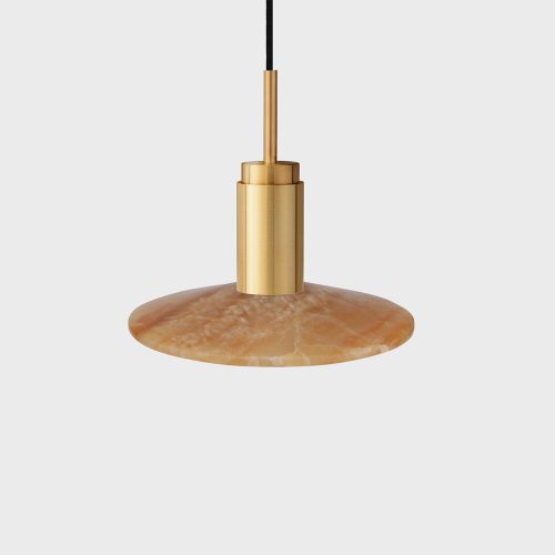 Donya Onyx Solar Hanglamp - Amberkleurige kap - Goud PVD