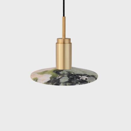 Donya Onyx Solar Hanglamp - Gemixte kap - Geborsteld messing