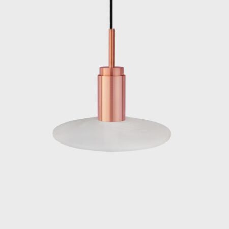 Donya Onyx Solar Hanglamp - Witte kap - Geborsteld koper