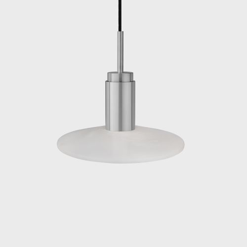 Donya Onyx Solar Hanglamp - Witte kap - Geborsteld roestvrij staal