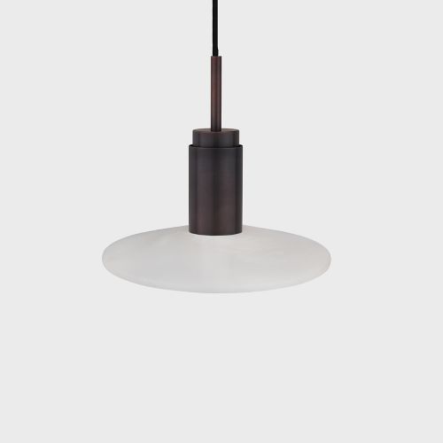 Donya Onyx Solar Hanglamp - Witte kap - Gebruind koper