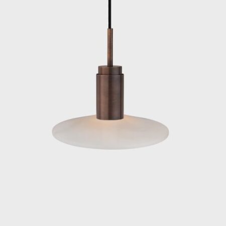 Donya Onyx Solar Hanglamp - Witte kap - Gebruind messing