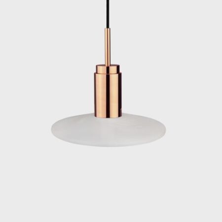 Donya Onyx Solar Hanglamp - Witte kap - Gepolijst koper