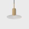 Donya Onyx Solar Hanglamp - Witte kap - Gepolijst messing