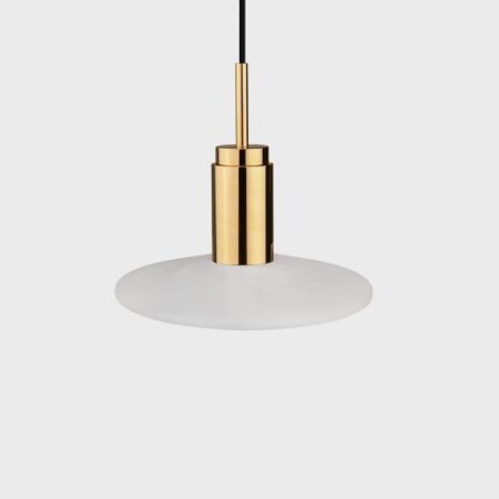 Donya Onyx Solar Hanglamp - Witte kap - Gepolijst messing