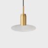 Donya Onyx Solar Hanglamp - Witte kap - Goud PVD