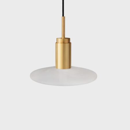 Donya Onyx Solar Hanglamp - Witte kap - Goud PVD