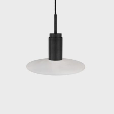 Donya Onyx Solar Hanglamp - Witte kap - Zwart PVD