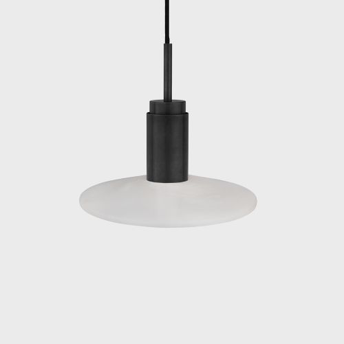 Donya Onyx Solar Hanglamp - Witte kap - Zwart PVD