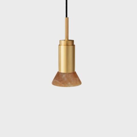 Donya Onyx Trapeze Hanglamp - Amberkleurige kap - Goud PVD