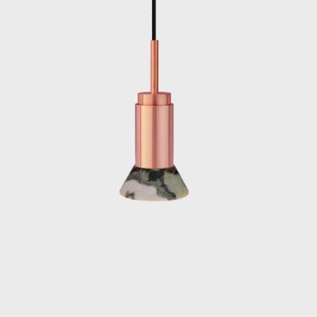 Donya Onyx Trapeze Hanglamp - Gemixte kap - Geborsteld koper