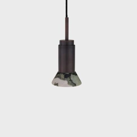 Donya Onyx Trapeze Hanglamp - Gemixte kap - Gebruind koper