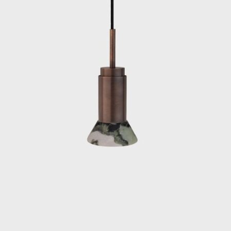 Donya Onyx Trapeze Hanglamp - Gemixte kap - Gebruind messing
