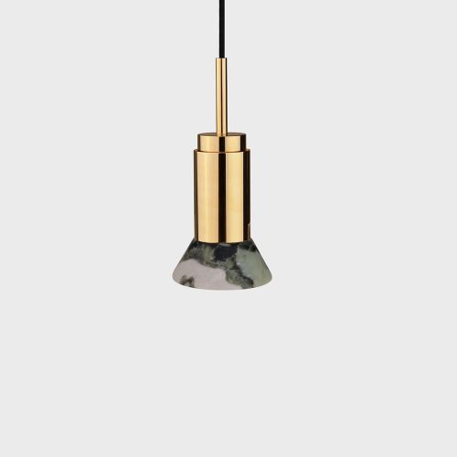 Donya Onyx Trapeze Hanglamp - Gemixte kap - Gepolijst messing