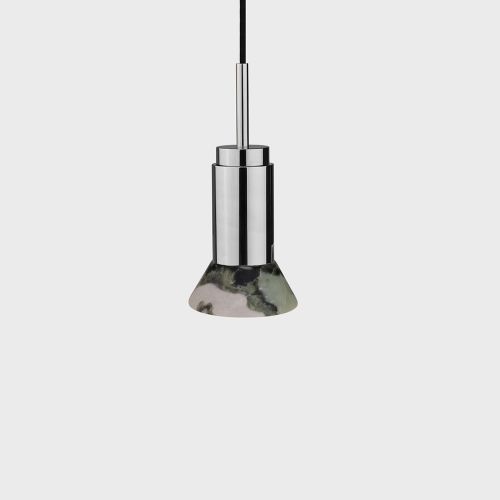 Donya Onyx Trapeze Hanglamp - Gemixte kap - Gepolijst roestvrij staal