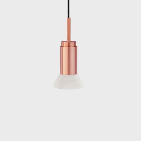 Donya Onyx Trapeze Hanglamp - Witte kap - Geborsteld koper
