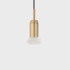 Donya Onyx Trapeze Hanglamp - Witte kap - Geborsteld messing