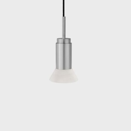 Donya Onyx Trapeze Hanglamp - Witte kap - Geborsteld roestvrij staal