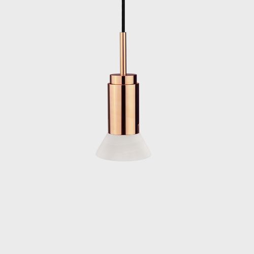 Donya Onyx Trapeze Hanglamp - Witte kap - Gepolijst koper