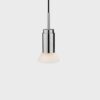 Donya Onyx Trapeze Hanglamp - Witte kap - Gepolijst roestvrij staal