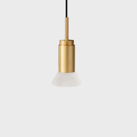 Donya Onyx Trapeze Hanglamp - Witte kap - Goud PVD