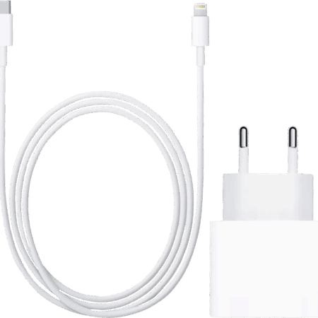 Apple Usb C Oplader 20W + Lightning Kabel 1m Kunststof Wit