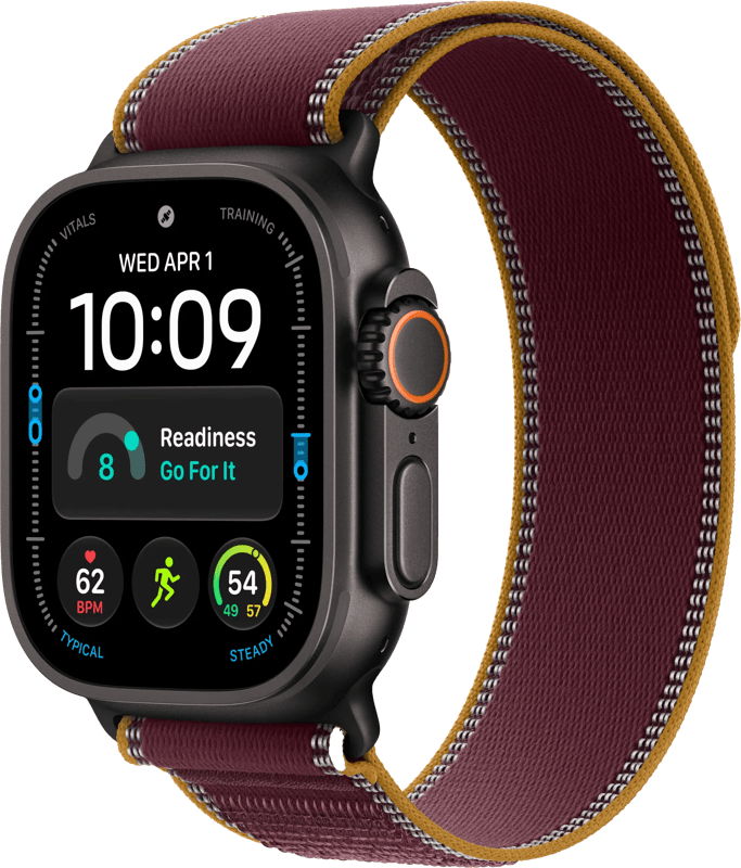 Apple Watch Ultra 4 Cellular 49mm Zwart Trail Band S/M