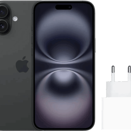Apple iPhone 16 128GB Zwart + Apple Snellader