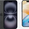 Apple iPhone 16 128GB Zwart + BlueBuilt Screenprotector Glas
