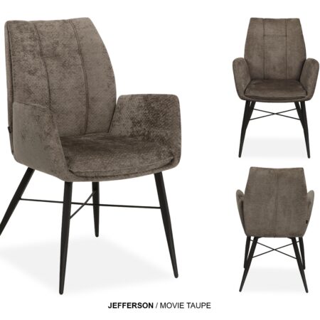 Armstoel Jefferson taupe