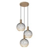 Ascha 3-lichts Hanglamp Zwart Beige