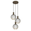 Ascha 3-lichts Hanglamp Zwart Goud