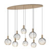 Ascha 8-lichts Hanglamp Zwart Beige