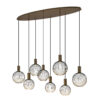Ascha 8-lichts Hanglamp Zwart Goud