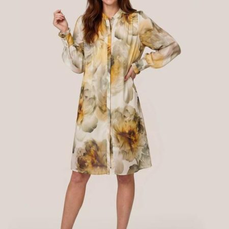 Ashley Print Jurk Zand / Geel