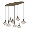 Asli 8-lichts Hanglamp Zwart Goud