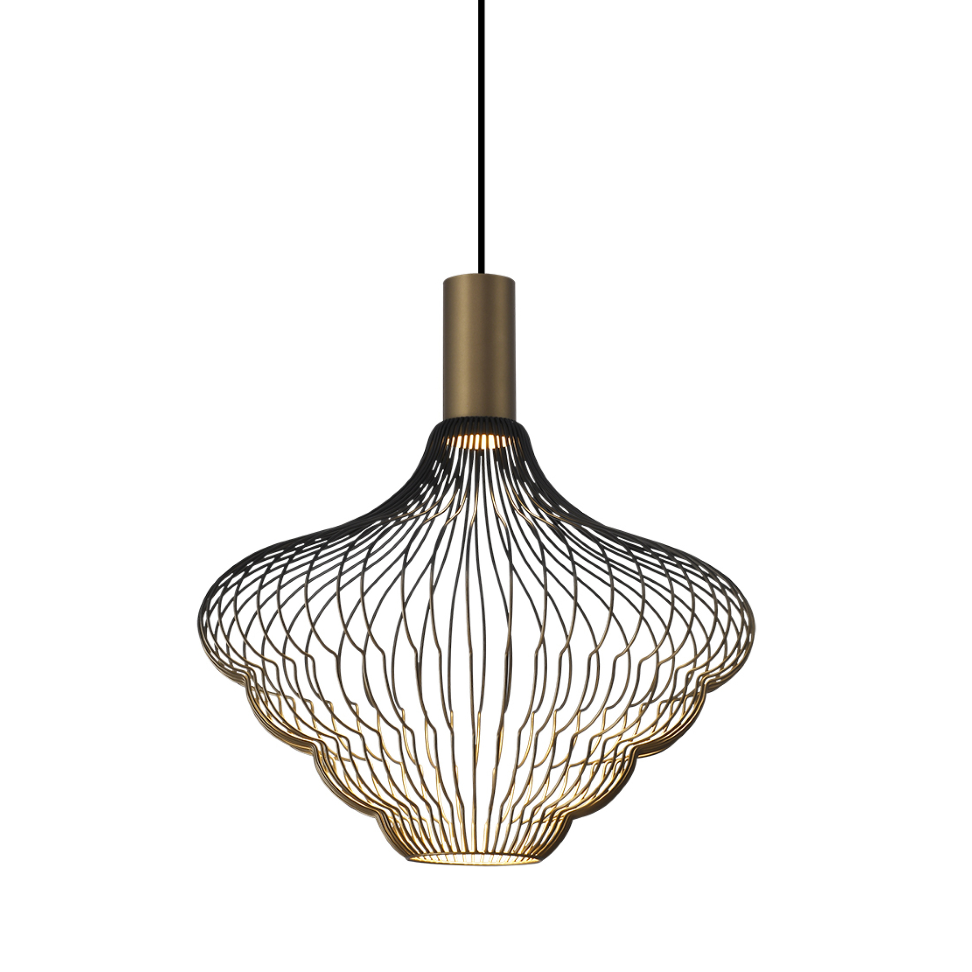 Asli Hanglamp Zwart Goud