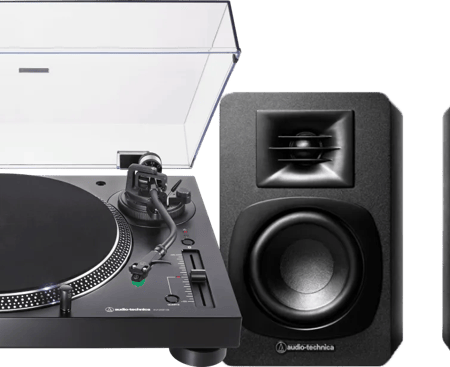 Audio Technica AT-LP120XBT + Audio-Technica ATH-SP3X Zwart